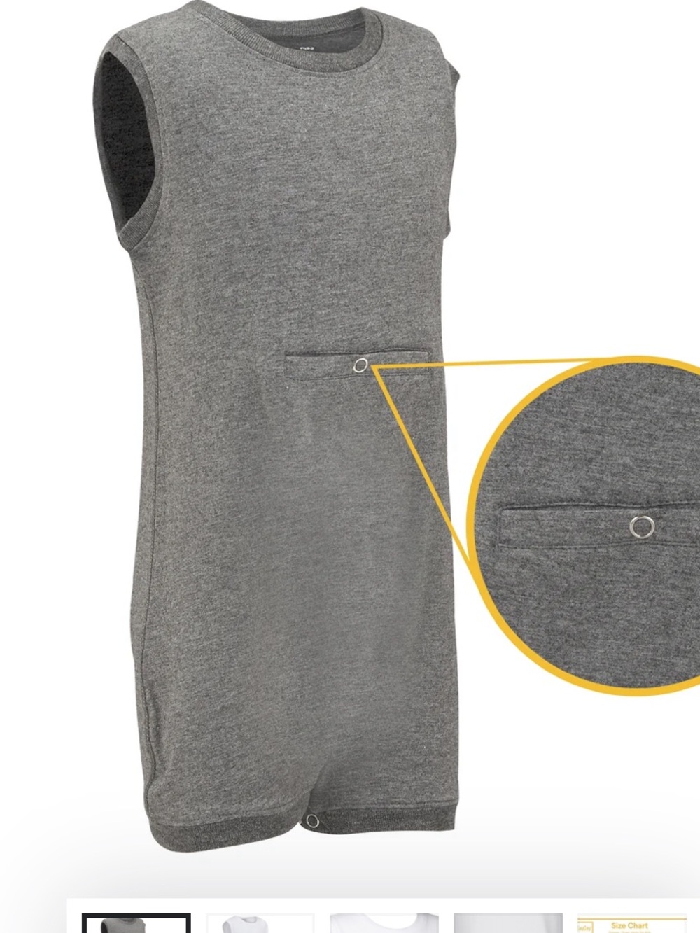 10 Kaycey Adaptive Popper Vest Tube Feed onesies